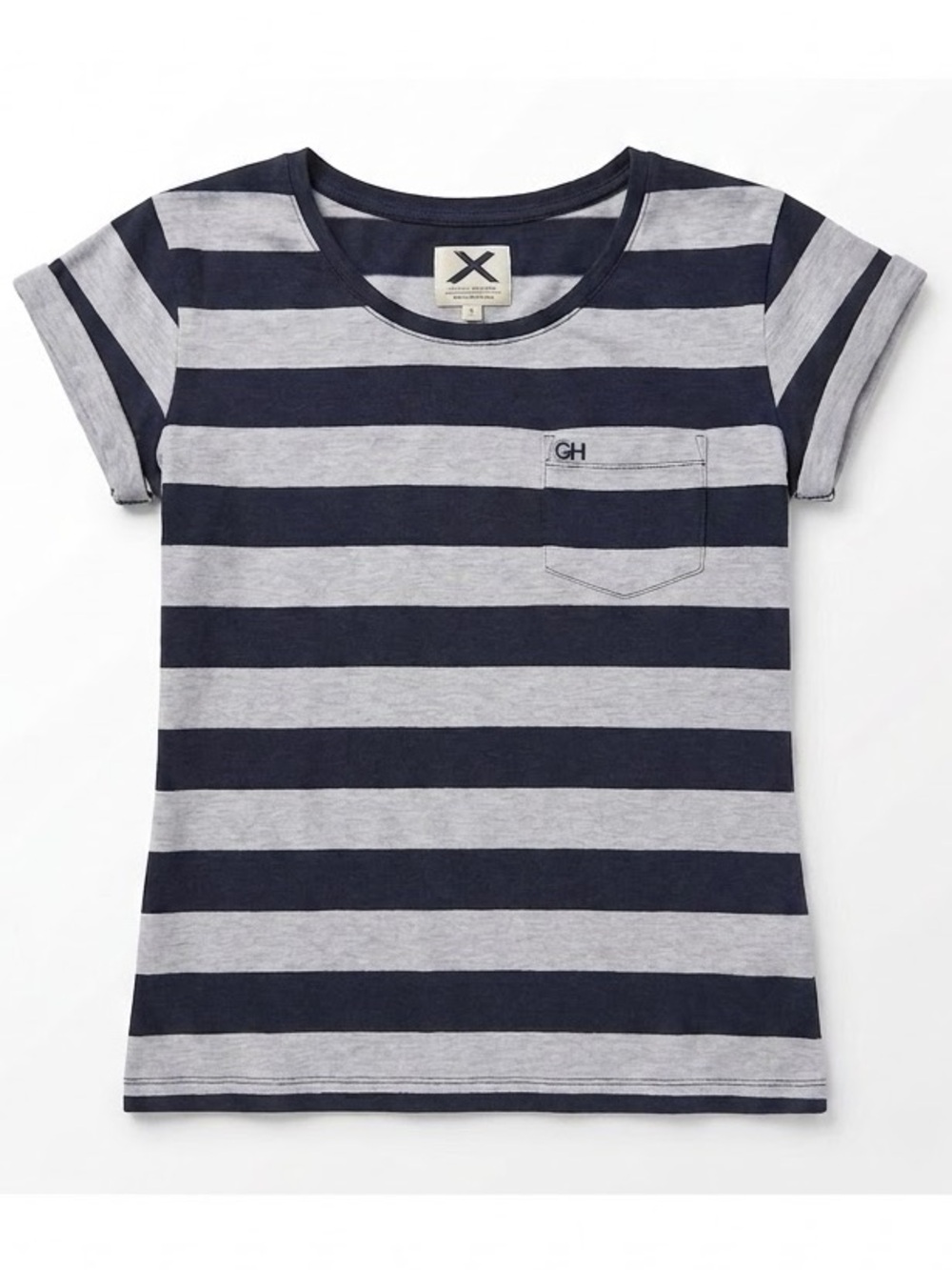 GILLY HICKS Striped Navy and White T-Shirt small